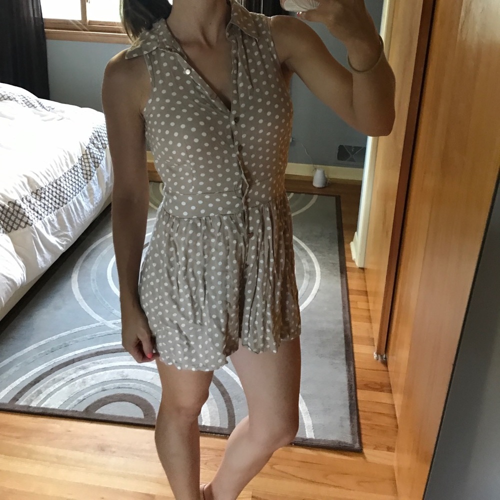 Asos tan polka dot romper